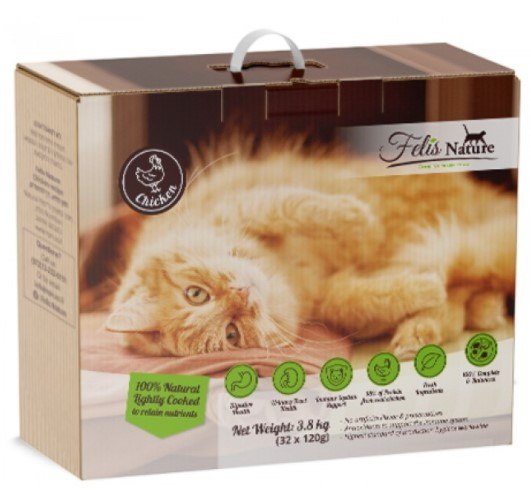 Felis nature פליס נייצ'ר- מזון טבעי לחתולים  עוף טרי וירקות.