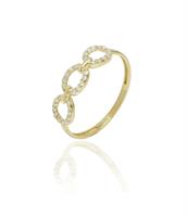 טבעת חישוקי זהב משובצים יהלומים