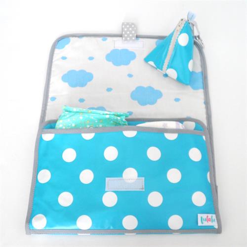 תיק החתלה + נרתיק למוצצים טורקיז