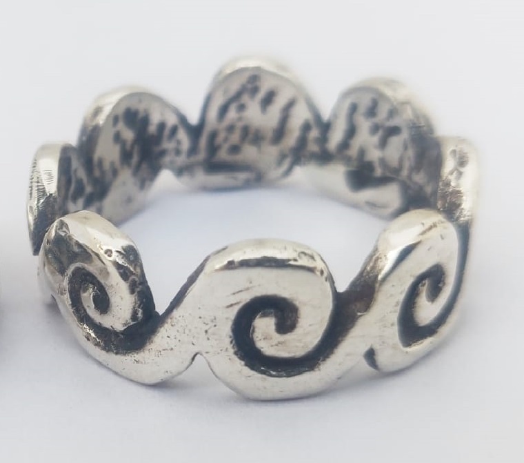 Sterling Silver Ring with Wave Pattern 4