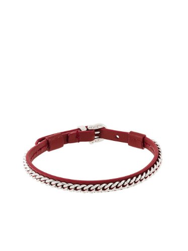 Salvatore Ferragamo  925 silver and leather bracelet
