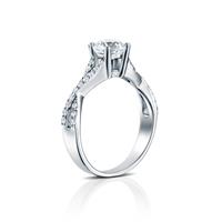 טבעת אירוסין זהב לבן 14 קראט משובצת יהלומים INFINITY