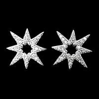 עגילי כסף כוכבים צמודים משובצים זרקונים A2920