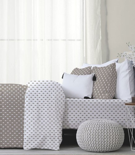 סט מלא זוגי 100%כותנה דגם קפה