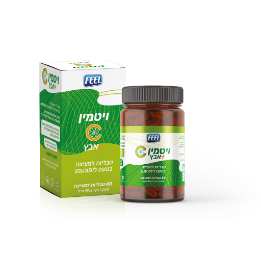 ויטמין C  בתוספת אבץ למציצה בטעם לימונענע  FEEL