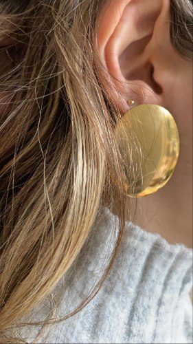 עגילי אליפסה זהב