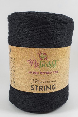 חוט מקרמה סינגל סטרינג 3 מ"מ 160 מ' - שחור