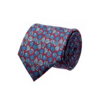 עניבה דגם פלחים אדום כחול תכלת