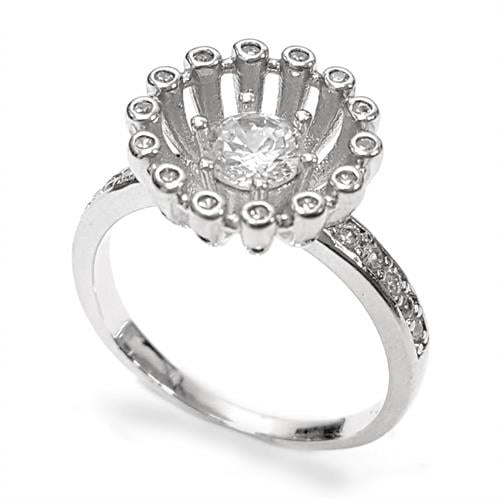 טבעת כסף משובצת אבני זרקון  RG5766 | תכשיטי כסף | טבעות כסף