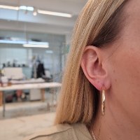 עגילי זהב חישוק לאישה בקוטר 3.7 סמ