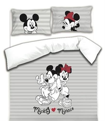 מצעים למיטה זוגית מיני ומיקי מאוס לאב - דיסני 100% כותנה