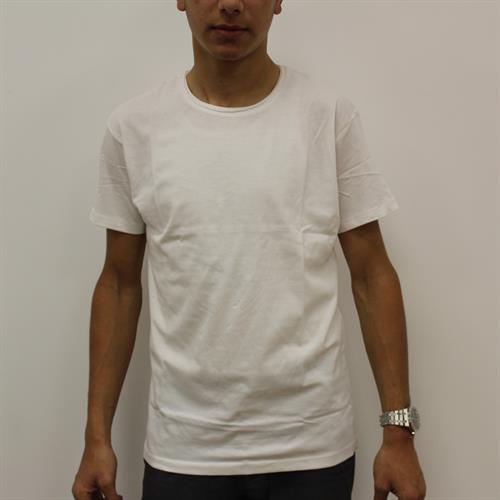 טי גבר צווארון עיצוב מגולגל לבן