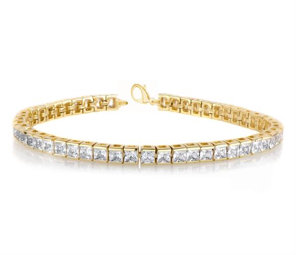 צמיד טניס זרקונים מרובעות