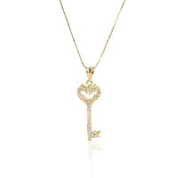 שרשרת זהב עם מפתח זרקונים