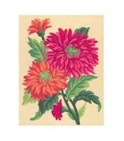 גובלן ריקמה  CDA - חרציות ורוד כתום K3000