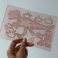 סט שלד דינוזאור עם עלים  לקישוט| תבנית דינוזאור ענק 2021 חדש מאתי דבש