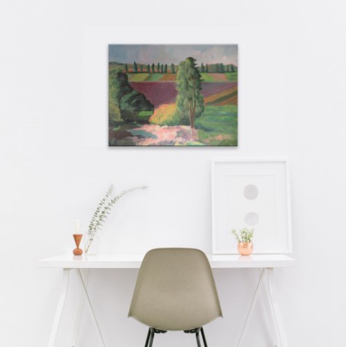 גן הפסלים- נוף גליל עליון, הדפס ציור על קנבס