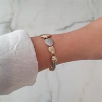 צמיד זהב משולב צהוב ולבן לאישה