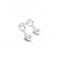 עגילי לילי לב כסף