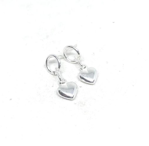 עגילי לילי לב כסף