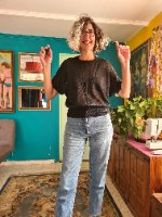 סריג שחור עדין ומושלם מידה L/XL