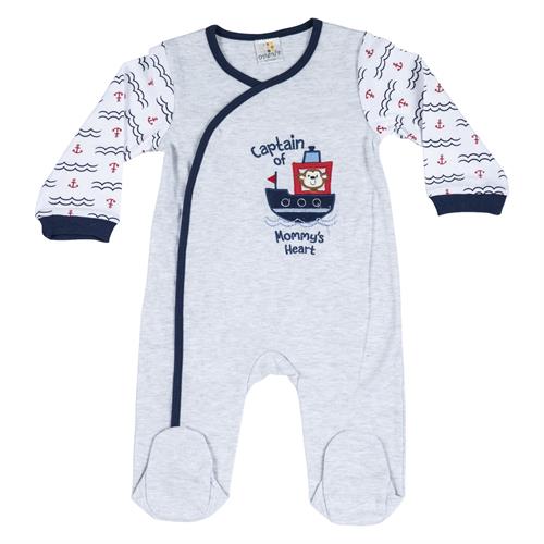 אוברול טריקו ארוך חזיה ספינה אפור מלאנג'