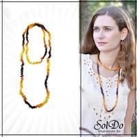 שרשרת ענברים בלטי מקורי לנשים ארוכה מיקס צבעים M2007