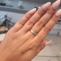 טבעת נישואין קלאסית מאט ומבריק מזהב 14 קאראט- דגם M94