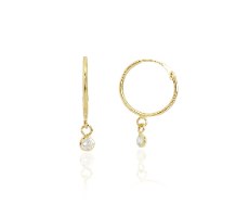 עגילי חישוק קטנים מזהב עם זרקונים