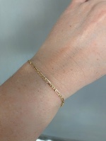 צמיד חוליות איטלקי │ צמיד פיגרו חוליות דק לגבר│ רוחב 2.4 ממ בזהב צהוב 14 קרט