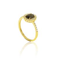 טבעת ספיר ויהלומים דגם 'דיאנה' בזהב 14 קראט