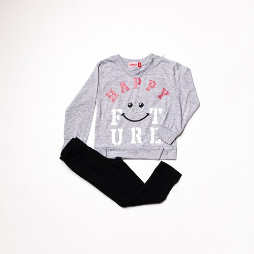 חליפת לייקרה HAPPY  מלאנג' בנות