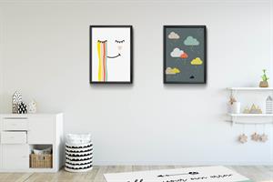 Mix and Match- שטיח לבחירה, מדבקות קיר לבחירה ו-2 תמונות לפי טעמכם האישי