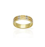 טבעת נישואין  משולבת צהוב ולבן מזהב 14 קאראט- דגם M39