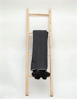 שמיכת פונפונים אפור כהה L