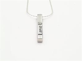 N-04 שרשרת כסף עם תליון לחריטה בהתאמה אישית N-4