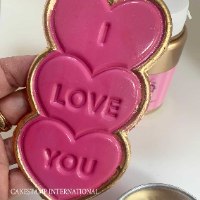 3 לבבות מחוברים I LOVE YOU  טופר עם כיתוב בולט | טופר לעוגת אהבה יום הולדת | יום אהבה | חדש מאתי דבש