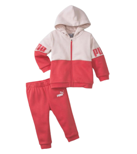 חליפת ג'קט קפוצ'ון PUMA שילוב ורוד 0M-3Y