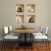 רביעיית פסלים שחור לבן