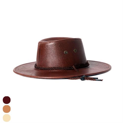 כובע קאובוי עור חלק