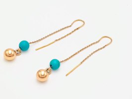 E-12 עגילי גולדפילד 14K דגם שרשרת