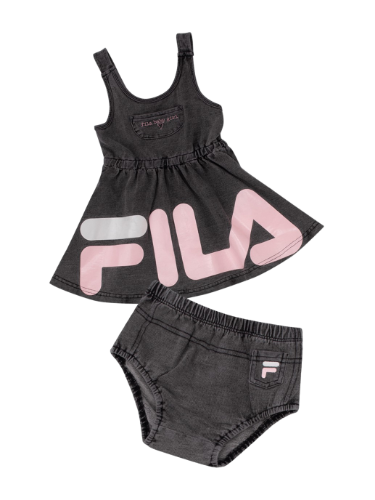 שמלת תינוקות FILA אפור ג'ינס עם תחתון 6-24M