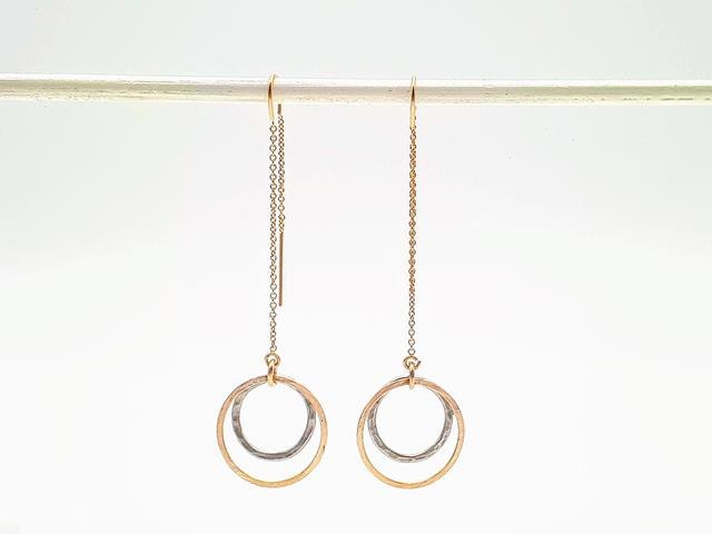 E-04 עגילי שרשרת עשויים גולדפילד 14K דגם גדול