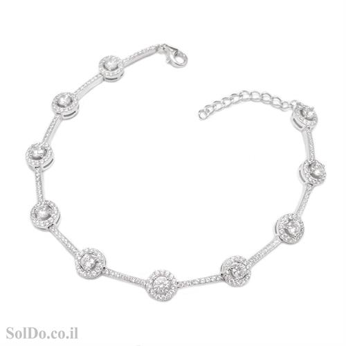 צמיד מכסף משובץ אבני זרקון  Z3127 | תכשיטי כסף 925