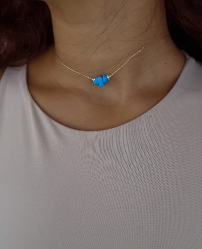 שרשרת לין כחול ים