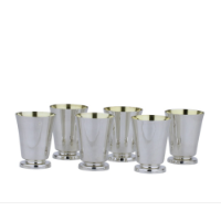 שישיית כוסות ליקר כסף טהור 925 דגם הכרם עם רגל