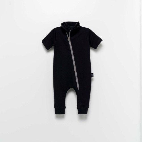 אוברול מוינוי סוליד MOINOI שחור 6-18M