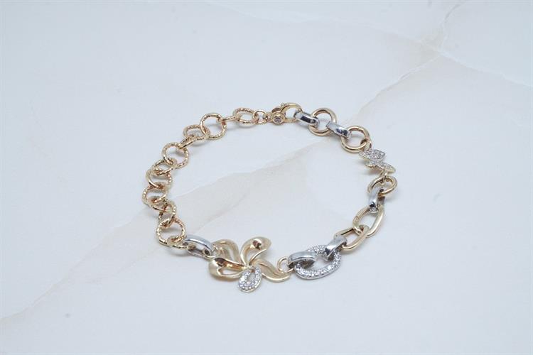 צמיד משובץ זרקונים בזהב 14 קראט