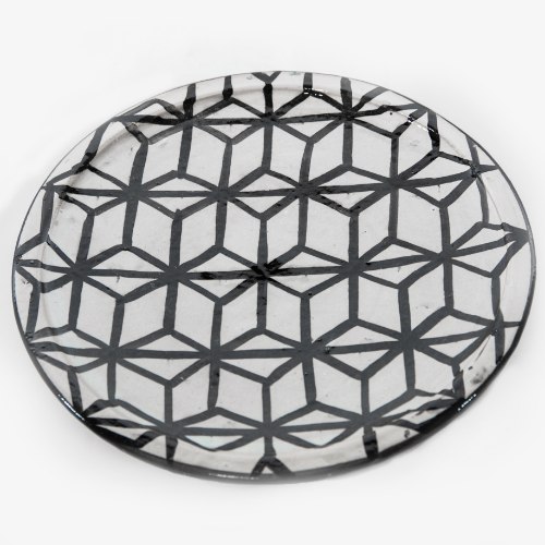 צלחת Fes שחור לבן