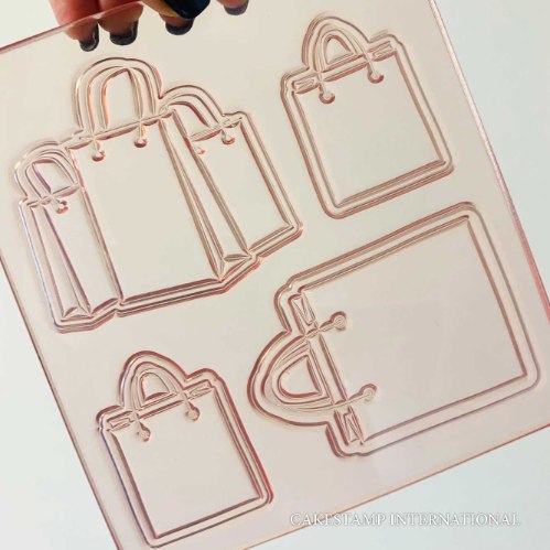 תבנית תיקים שופינג ליצירה בשוקולד ובבצק סוכר| סט תיקי קניות | תיק קניות תבנית חדש מאתי דבש